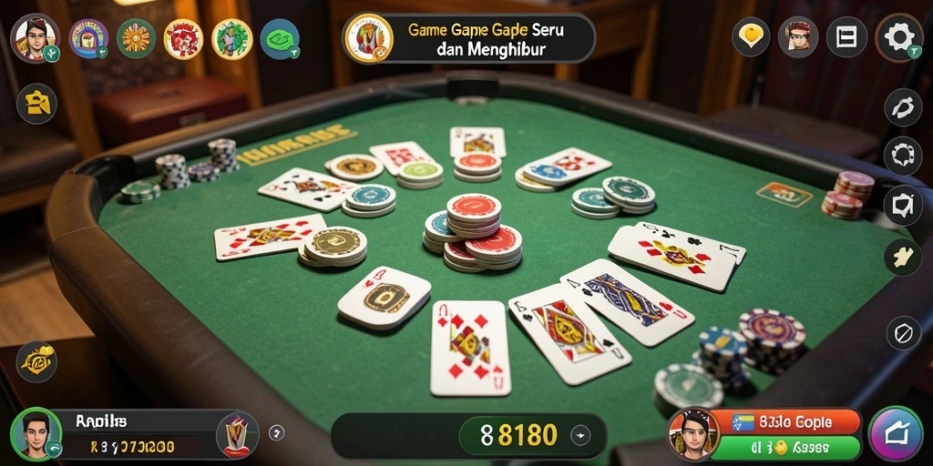 Screenshot utama 8180 menampilkan gameplay Gaple yang seru dan interaktif.