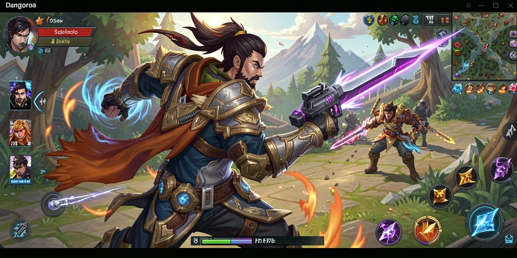 Tangkapan layar aksi seru gameplay MOBA di 8II.