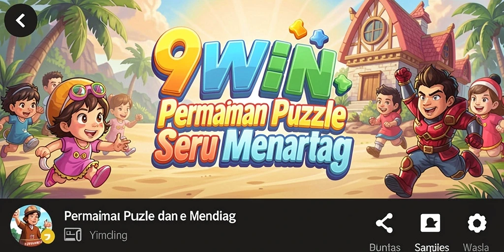 Screenshot gameplay 9WIN menunjukkan momen seru menyelesaikan teka-teki.