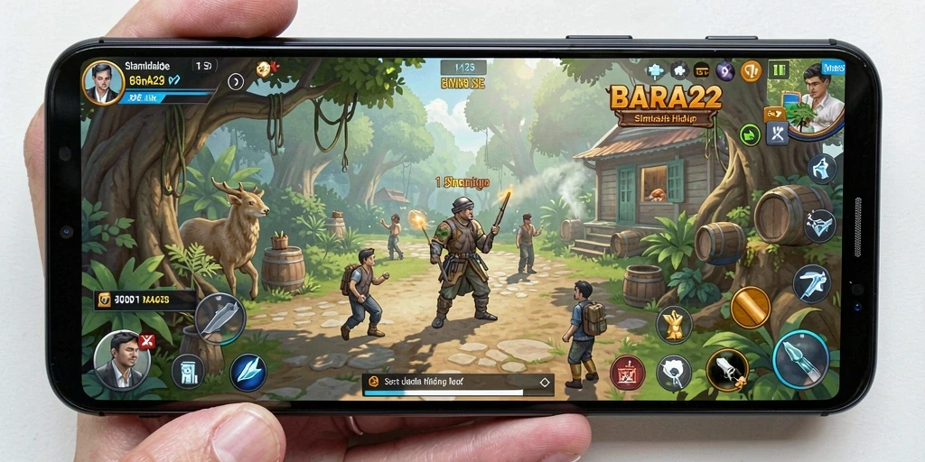Gameplay BARA22 menunjukkan interaksi sosial yang dinamis dan grafis yang menawan.