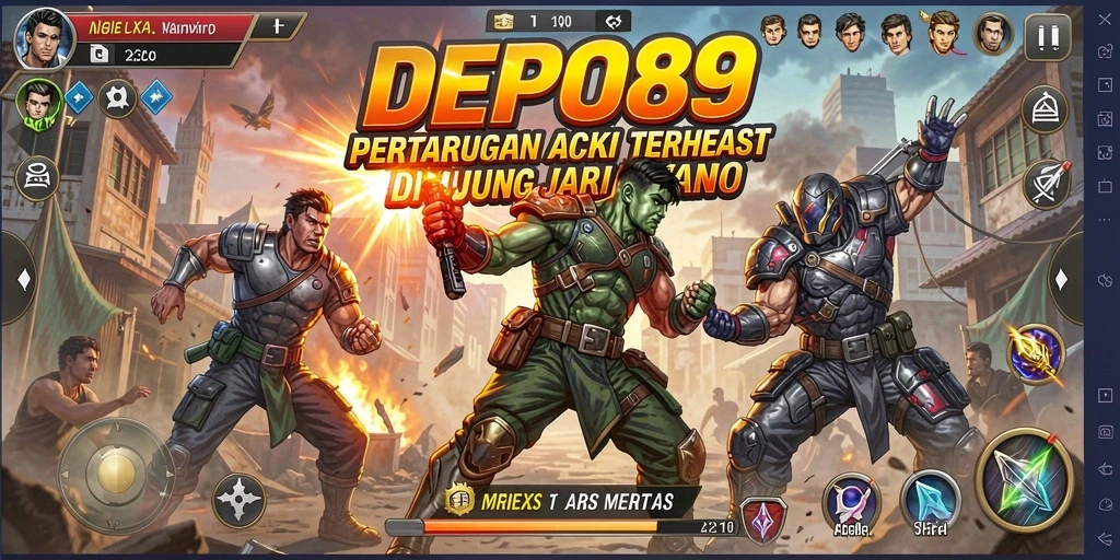 Tangkapan layar DEPO89 menampilkan pertarungan mendebarkan antara karakter utama.