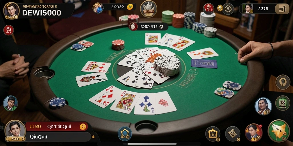 Tampilan gameplay seru dalam DEWI5000 QiuQiu.