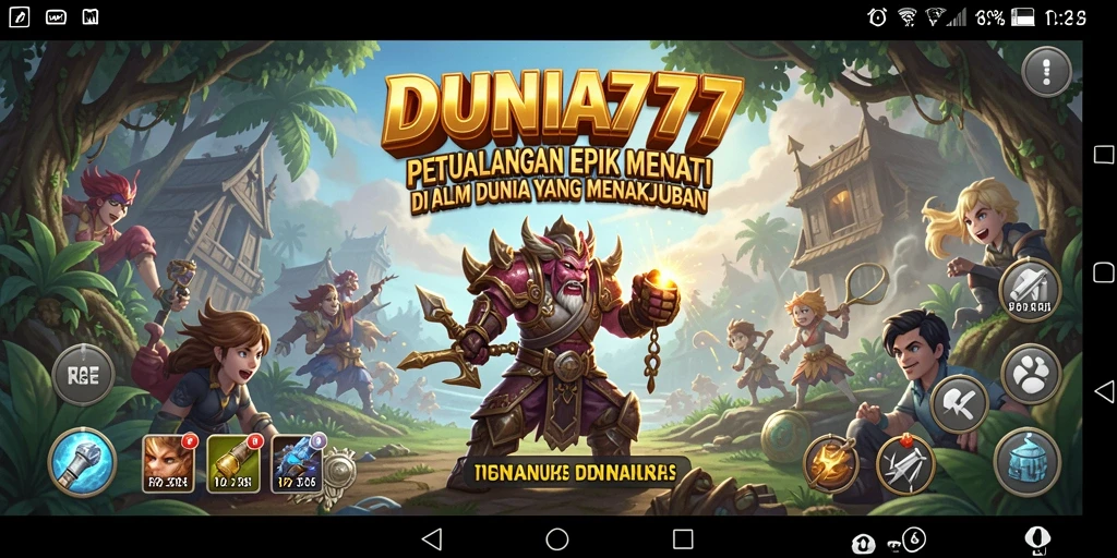 Tangkapan layar DUNIA777 menampilkan gameplay penuh aksi dalam petualangan yang menakjubkan.