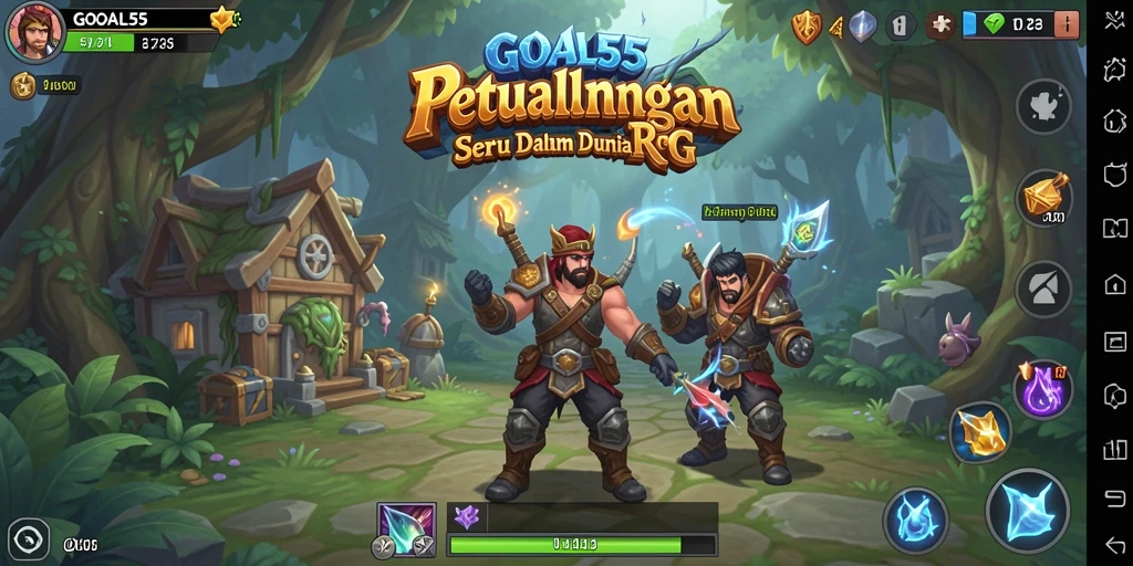 Tampilan gameplay GOAL55 yang mendebarkan dalam dunia RPG.
