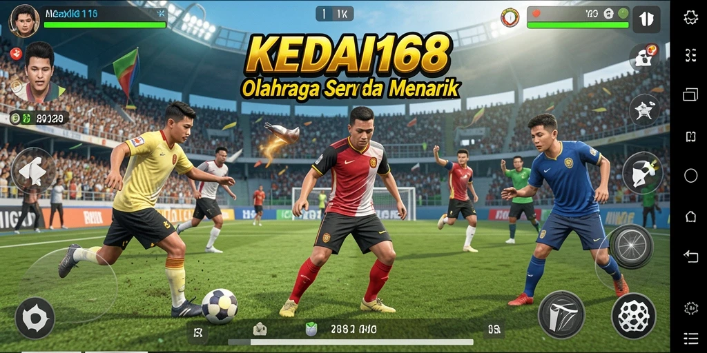 Screenshot menunjukkan aksi seru dalam permainan olahraga KEDAI168.