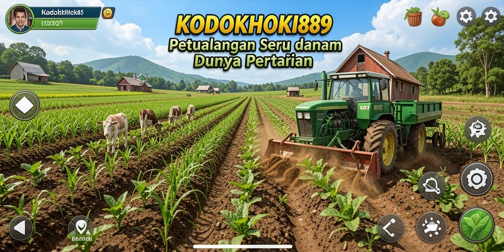 Gameplay seru di <strong>KODOKHOKI889</strong> saat mengelola lahan pertanian.