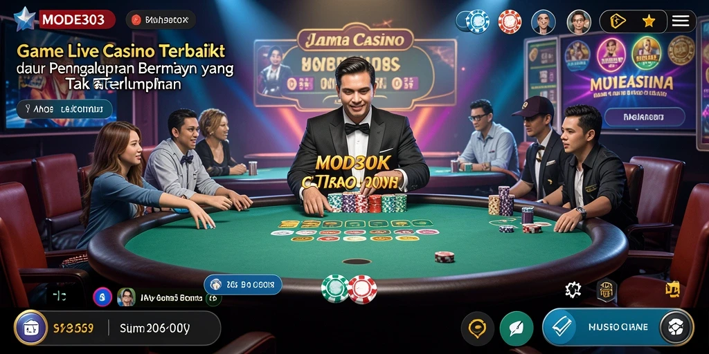 Tampilan gameplay Live Casino yang menakjubkan dan interaktif di MODE303.