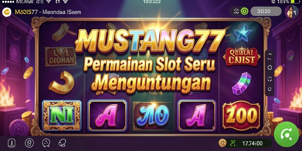 Tampilan gameplay interaktif dalam permainan slot MUSTANG77.