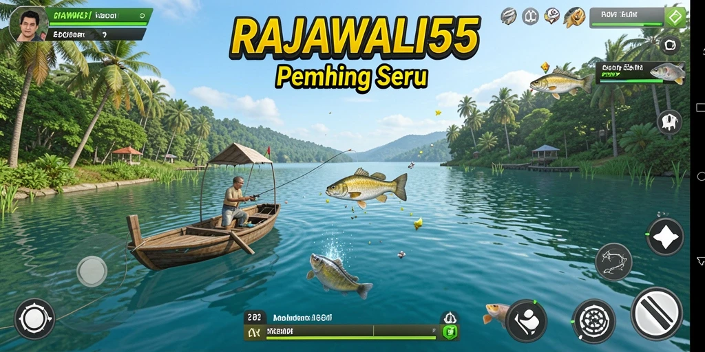 Screenshot RAJAWALI55 menunjukkan aksi memancing yang seru dan mendebarkan.