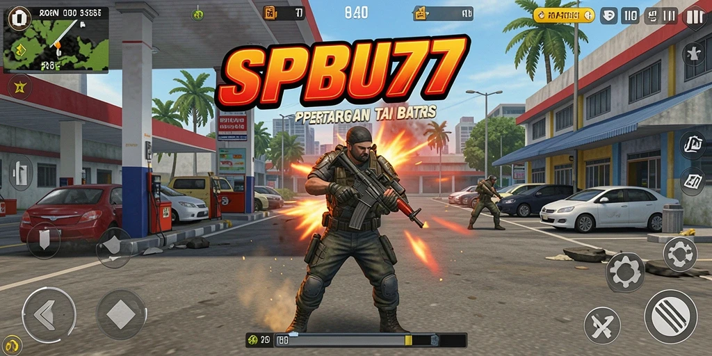 Tangkapan layar gameplay <strong>SPBU77</strong> menunjukkan pertarungan seru dan karakter yang dinamis.