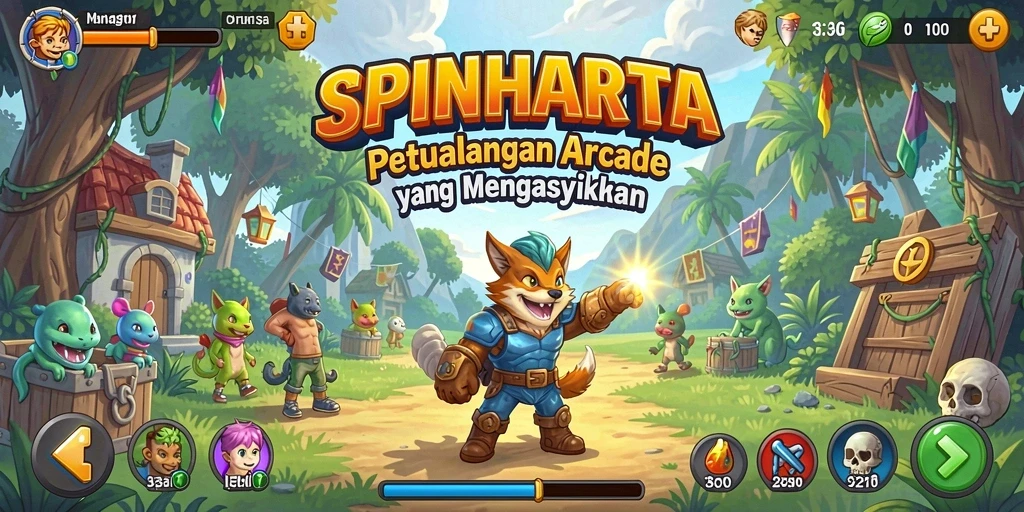 Screenshot SPINHARTA menampilkan gameplay yang seru dan menantang.