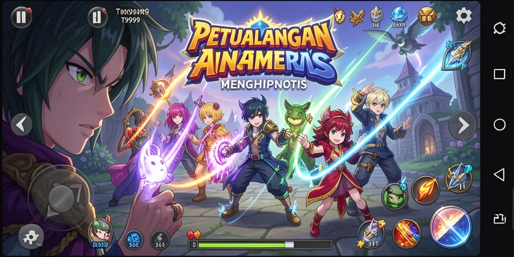Tangkapan layar gameplay T9999 dengan karakter Anime yang memikat.