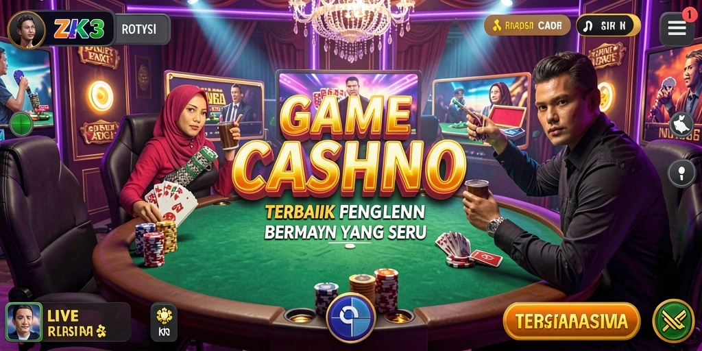 Tampilan seru dari gameplay Live Casino di ZK3.